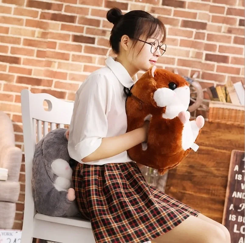 Cute Hamster Flannel Seat Cushion With 1.7M Blanket Silk Cotton Core Hand Warmer Pillow Home Decoration Car Office Sofa Cushion 5