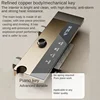 Grey shower Set Four-Function Smart Digital Display  Shower System Rainfall Pressurized Wall-mounted Piano Key Shower Faucet Set 5
