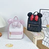 Disney Sequins Backpack Minnie Mouse Bow Fashion Glitter Backpacks Girls Kawaii PU Leather Travel Backpack Birthday Gifts 1