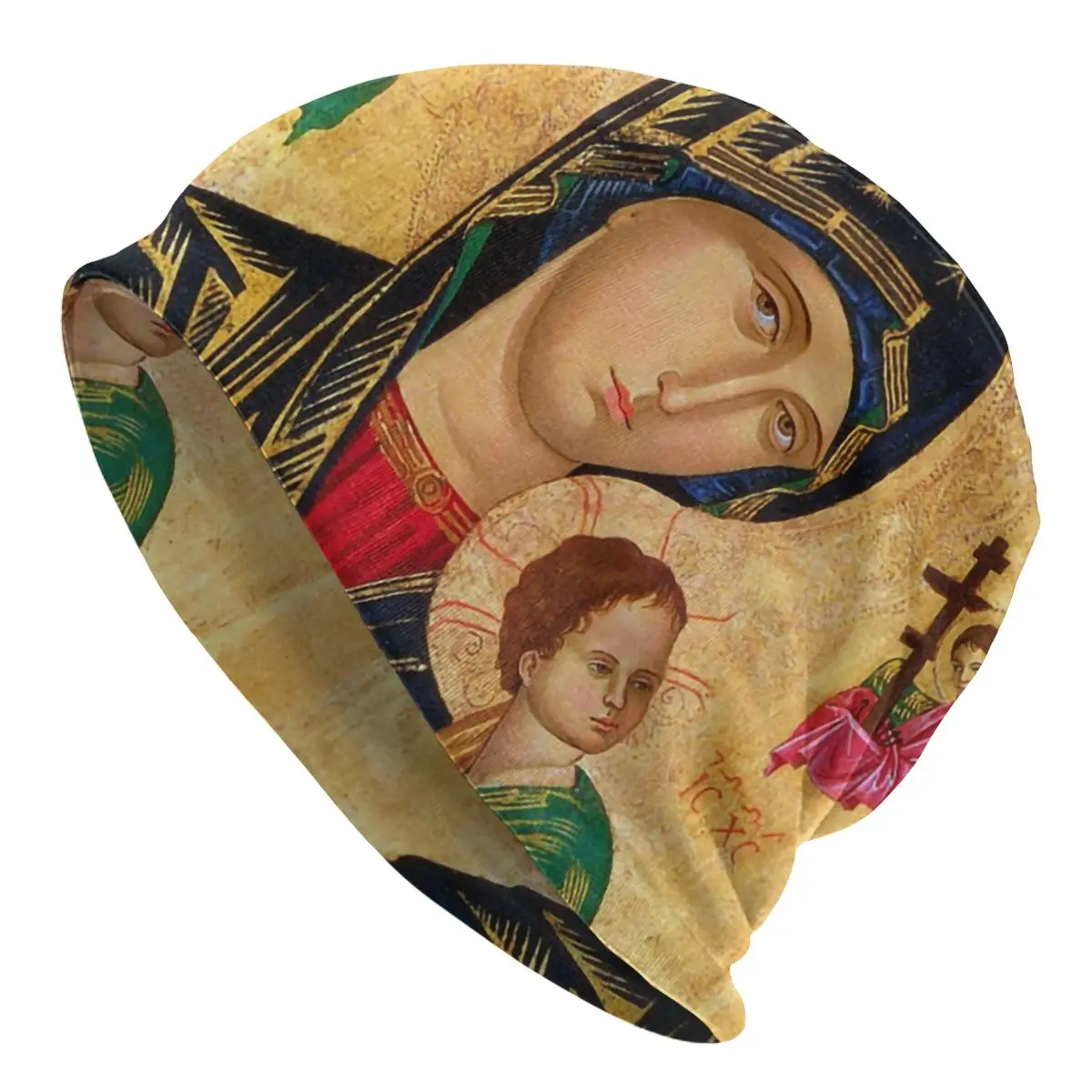 

Шапка-бини наша Леди вечной помощи, вязаная шапка, модные мужские теплые зимние шапочки унисекс с римскими и католическими богородицами Богородицы, облегающие шапки