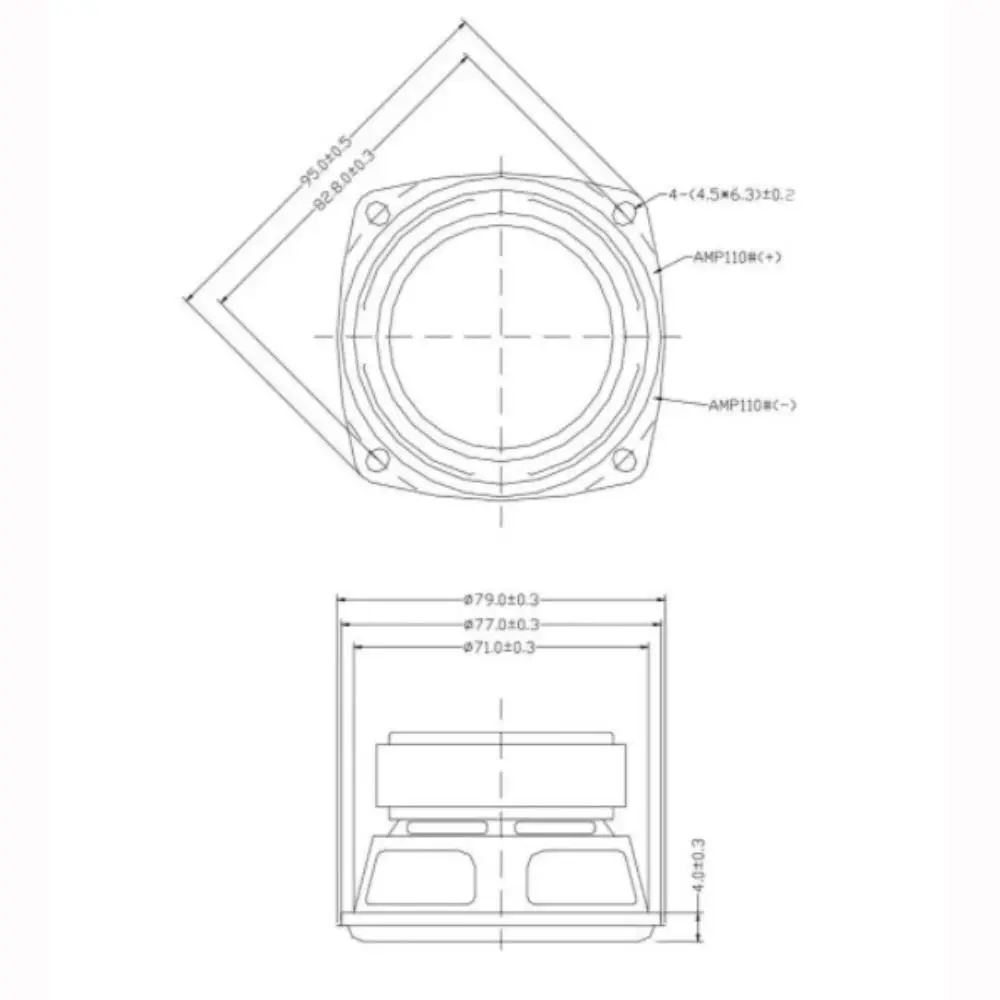 New 2 Inch 3 Inch Subwoofer Speaker 4 Ohm 15W Convex Cap Speakers Audio Bass Square Woofer DIY Bookshelf Speakers