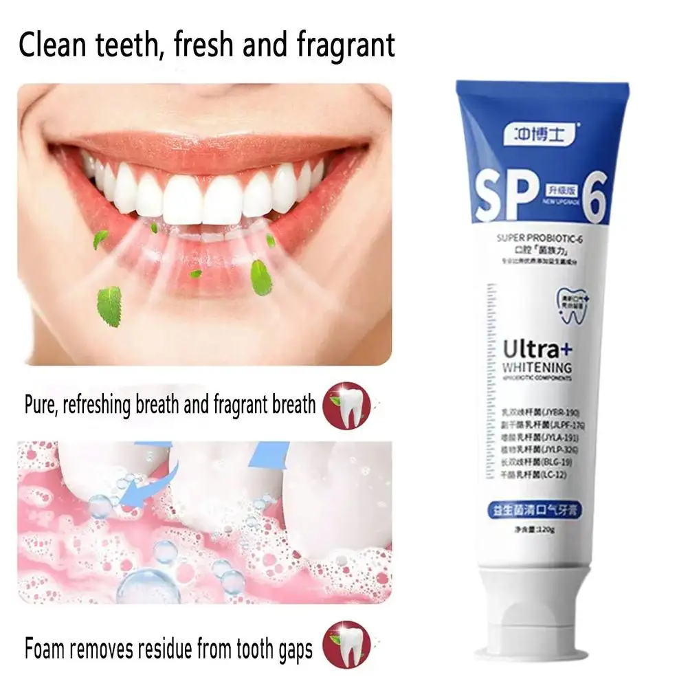 Probiotic Whitening Toothpaste Removal Tooth Stains Fresh Breath Improve Yellow Teeth Tartar Deep Cleansing Oral Odor Gum Care