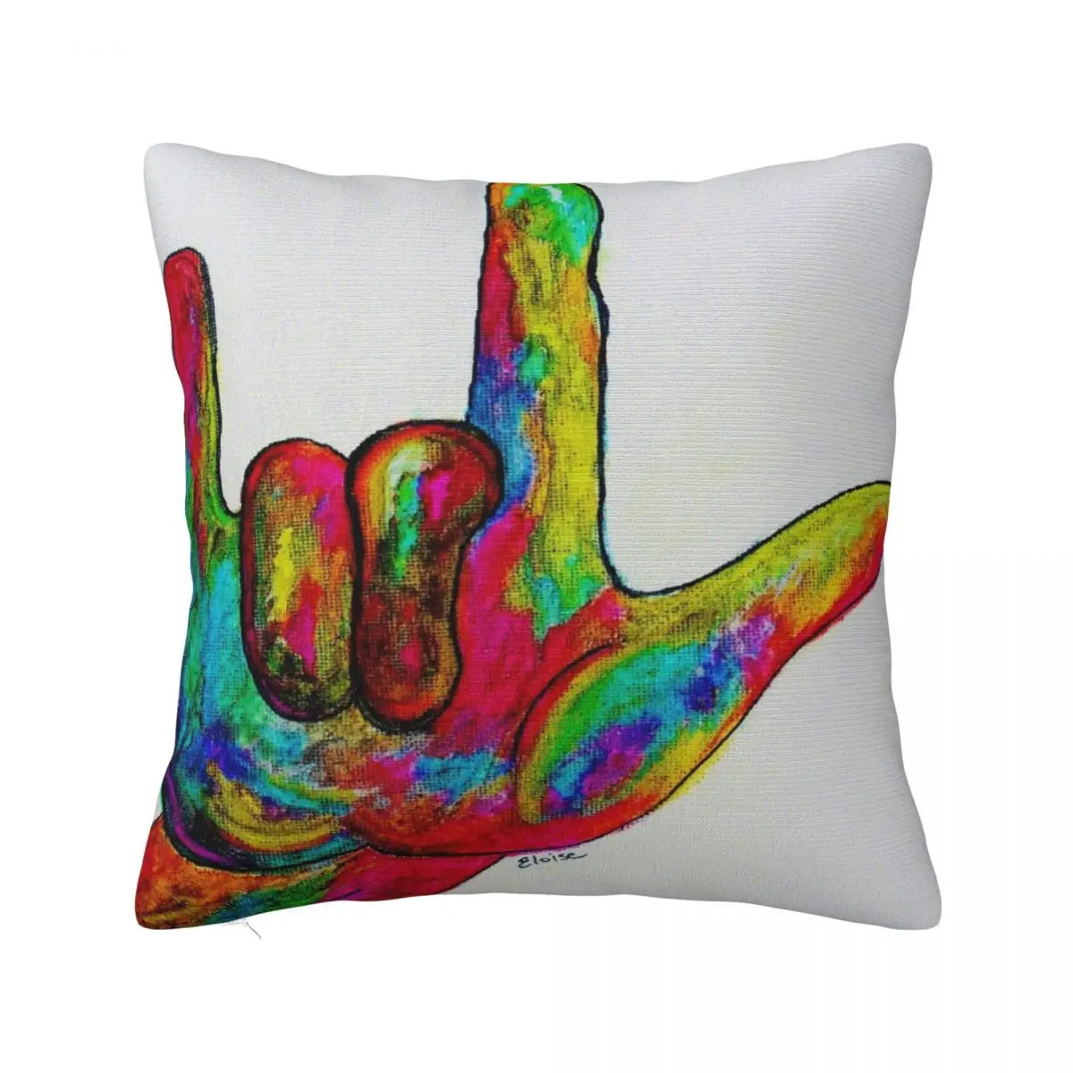 

I LOVE YOU - American Sign Language Throw Pillow Marble Cushion Cover Cushions Home Decor pillows decor home