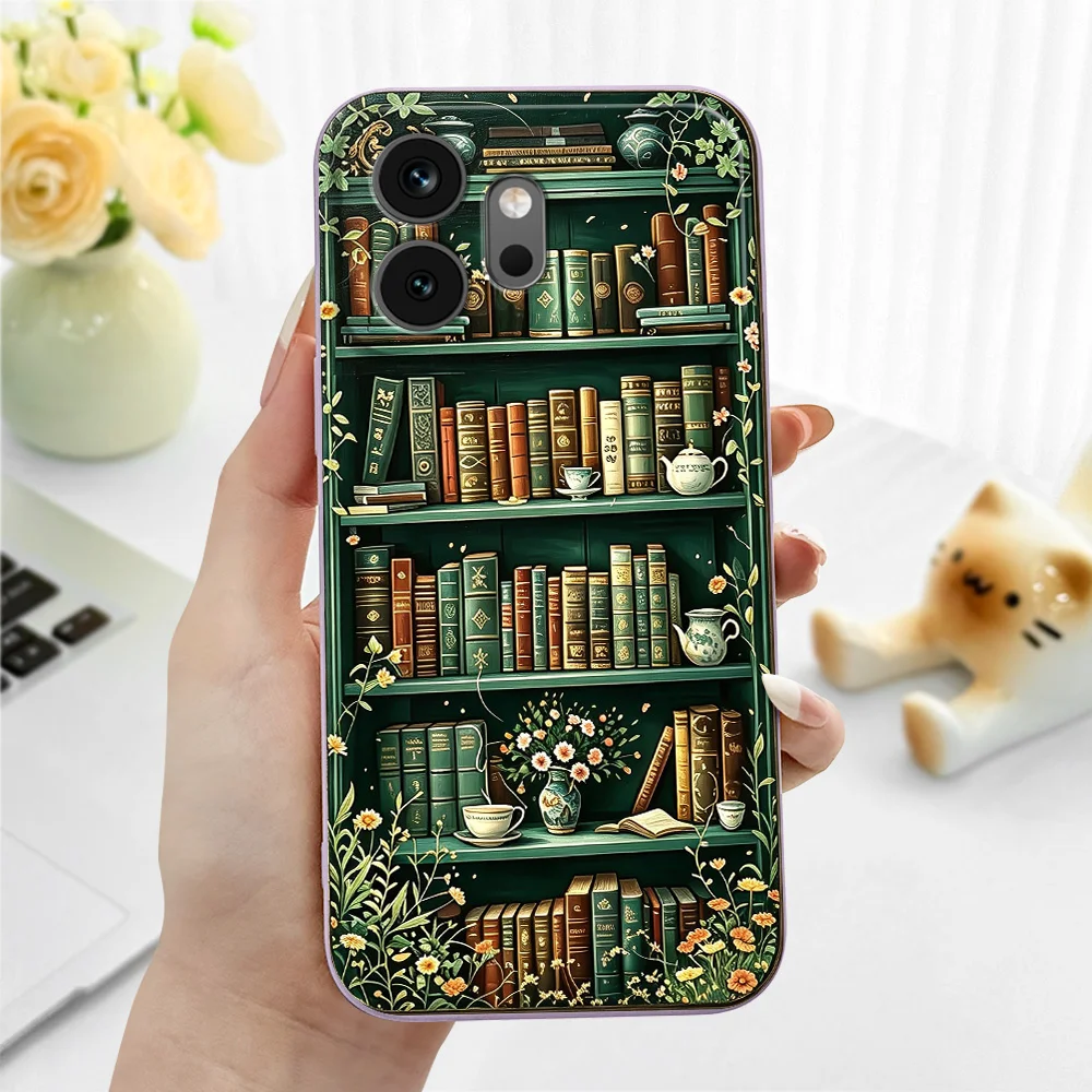Vintage Library Silicone Soft Phone Case Cover
