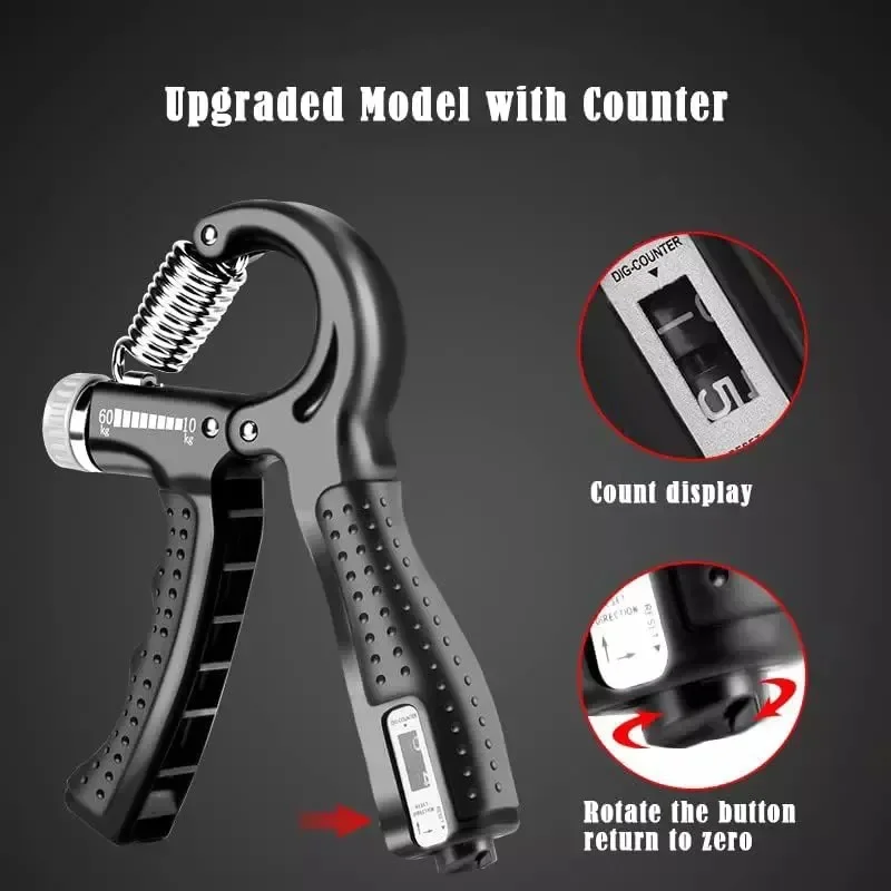 11-132lbs R-type Counting Hand Grip Adjustable Strength Apparatus Forearm Muscle Training Dynamometer Five Finger Rehabilitation