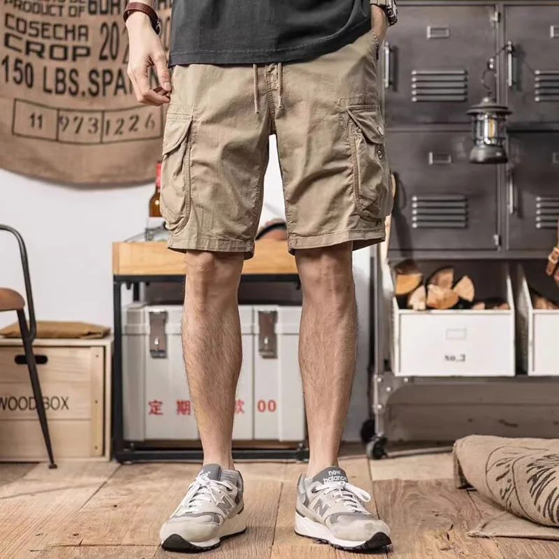 2024 New Summer Fashion Work Shorts American Casual Men's High Quality Vacation Travel Loose And Comfortable Straight Shorts