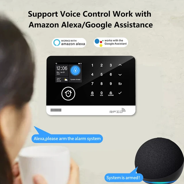 Tuya Smart WiFi GSM Home Security Alarm System - Touch Keyboard RFID APP Control Wireless Anti-Theft with Volume Adjustable 2