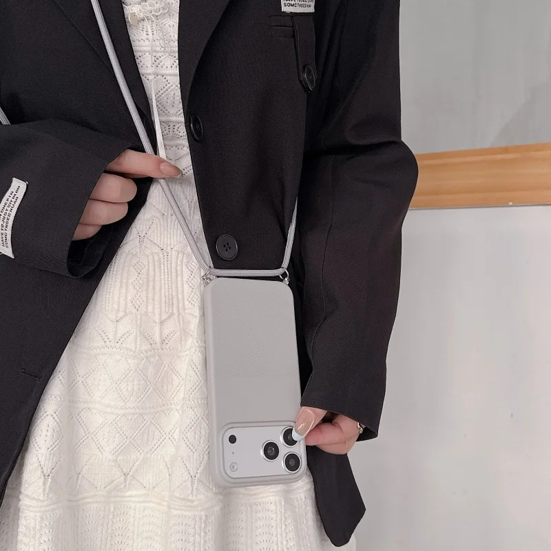Polka Dot Phone Case with Necklace Lanyard - Soft Cover Accessory