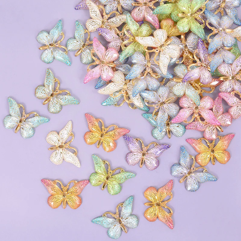 

10Pcs Colorful Butterfly Pendant For DIY Fashion Jewelry Making Earrings Bracelet Necklace Handmade Accessories