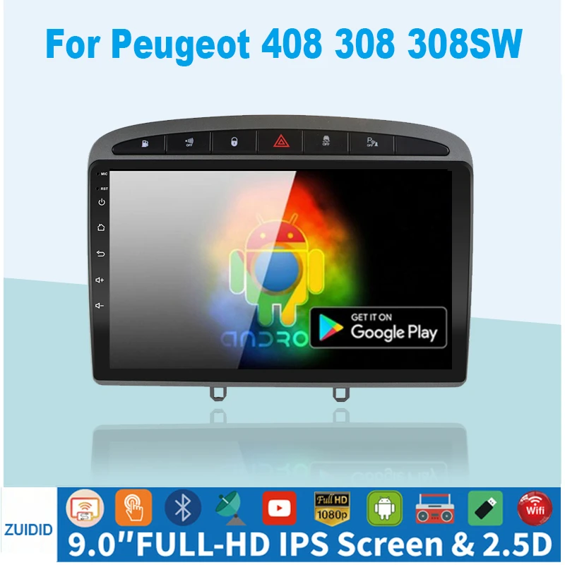 best dvd player for car headrest 4G+64G Android 10.1 Car Radio GPS Multimedia Player For Peugeot 408 For Peugeot 308 308SW 2din Carplay Android Car Player NO DVD pioneer head unit