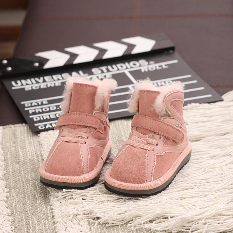 

Children Shoes Winter Boots Warm Kids Snow Boots Waterproof Leather Cotton Thicken Ankle Boots Boys Girls SMM016