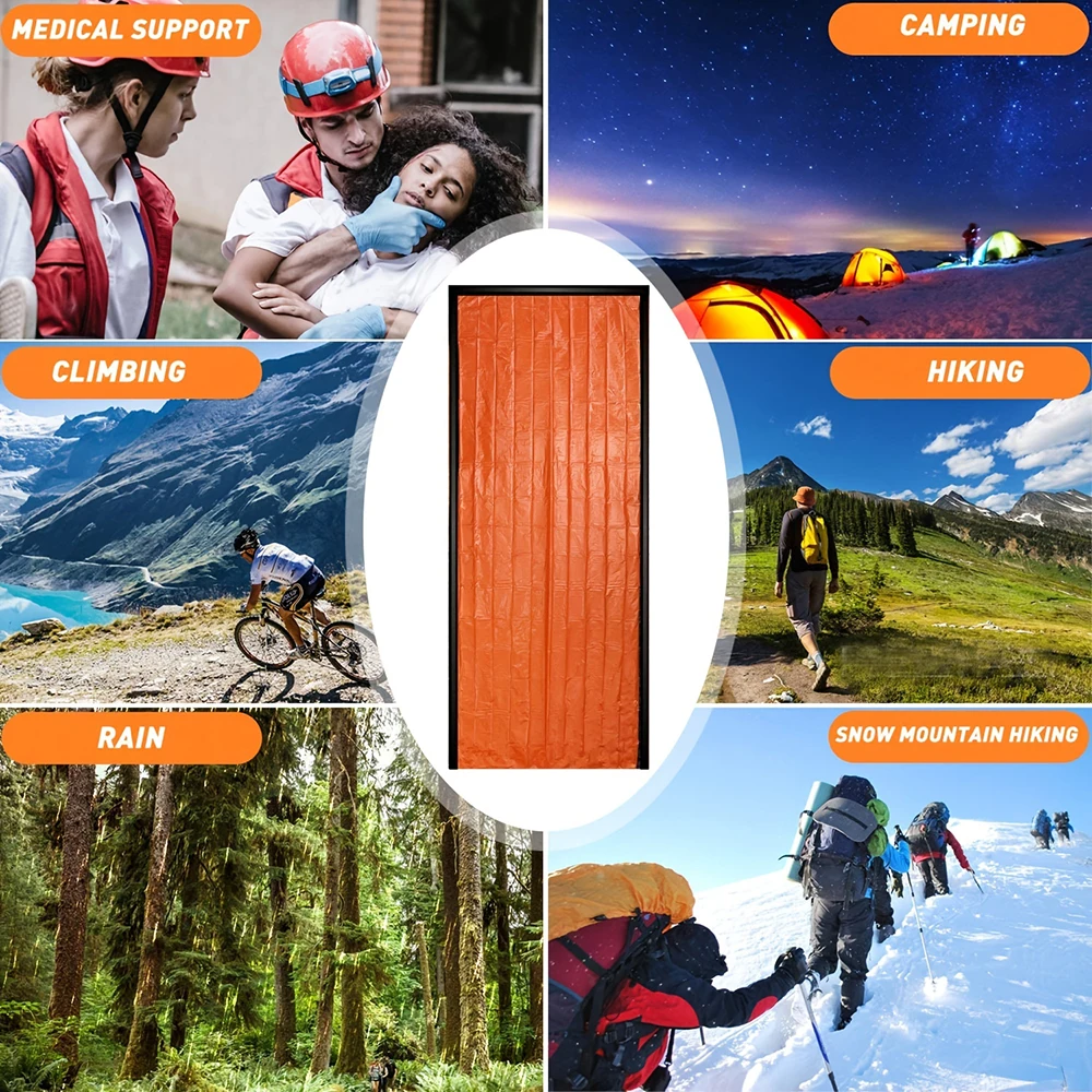 Emergency Sleeping Bag Portable Reusable Warm Survival Sleeping Bag Thickened Waterproof Insulated Lifesaving Blanket sleeping bag,survival sleeping bag