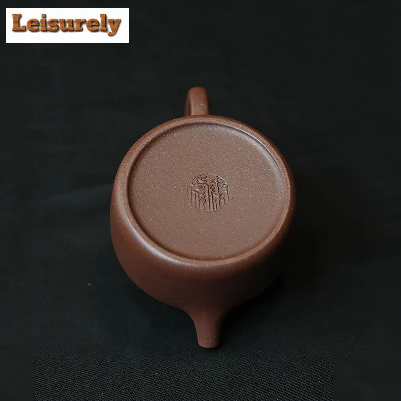 180ml Vintage Yixing Purple Clay Teapots Artists Handmade De Zhong Pot Raw Ore Azure Mud Tea Brewing Kettle Zisha Teaset For Tea