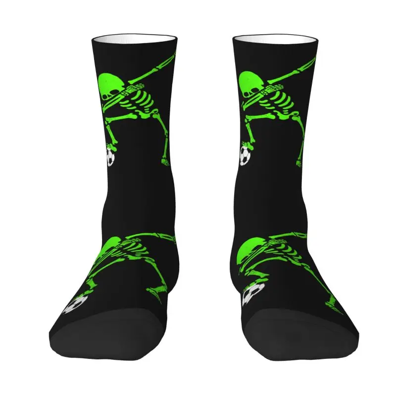 

Halloween Dabbing Skeleton Football Mens Crew Socks Unisex Funny Soccer Ball Spring Summer Autumn Winter Dress Socks
