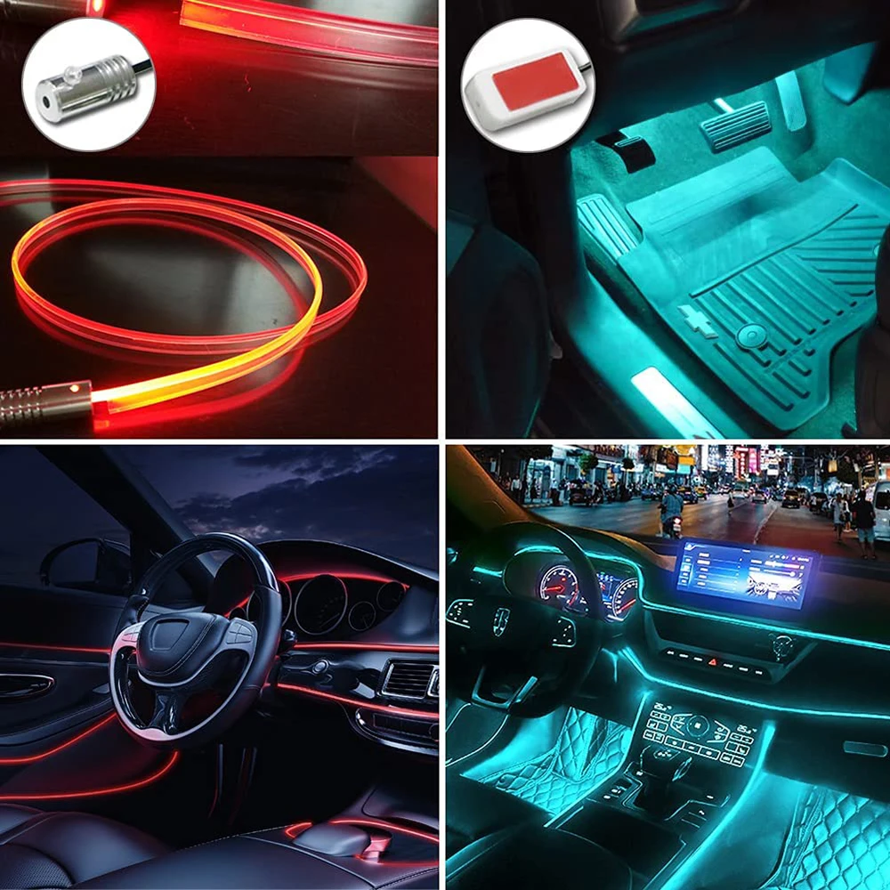 Tira de luces LED de ambiente decorativas para Interior de coche