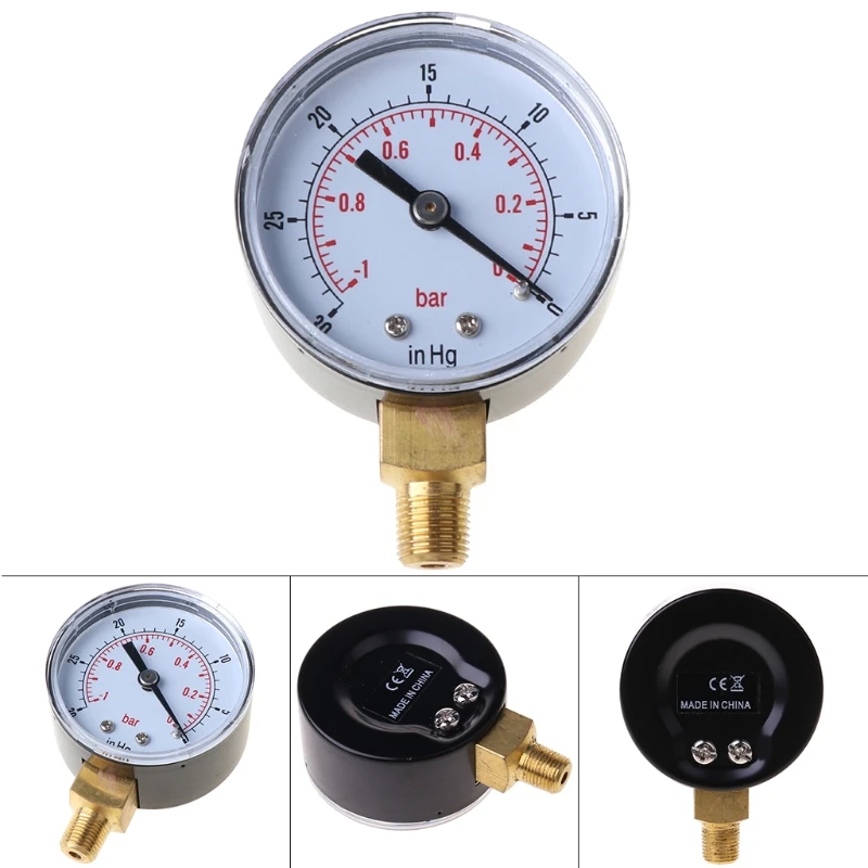 공기 압축기 KXRE용 진공 게이지 52mm 1/8 BSPT 하단 연결 압력 게이..