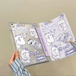 Premium Protective Case for iPad - Sleek and Durable Design (Purple cartoon cat)