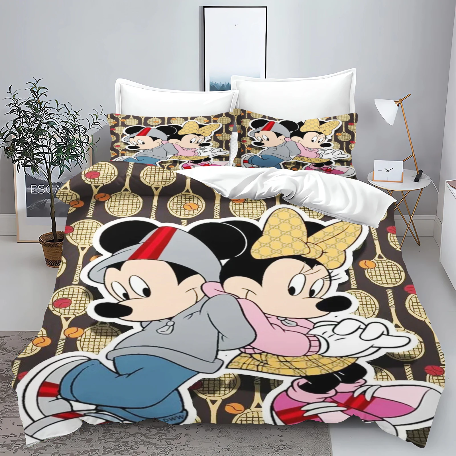 Mickey Cute Printed Cartoon Quilt Duvet Cover Set Bedding Twin