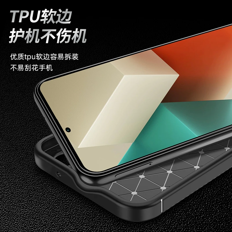 For Xiaomi Redmi Note 13 Case Redmi Note 13 Cover Rubber Silicone Luxuy TPU Phone Capa For Redmi Note 13 Pro Plus Case