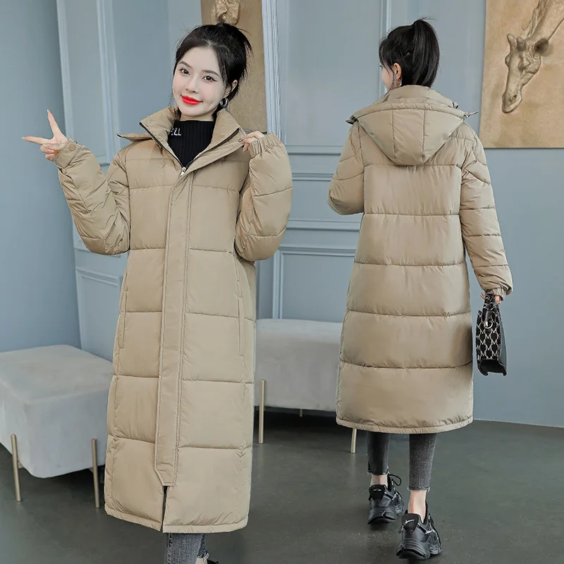 

Winter Jacket Parkas Women Coat Hooded Overcoat Female Thick Warm Parkas Cotton Padded Jacket Long Casual Outwear