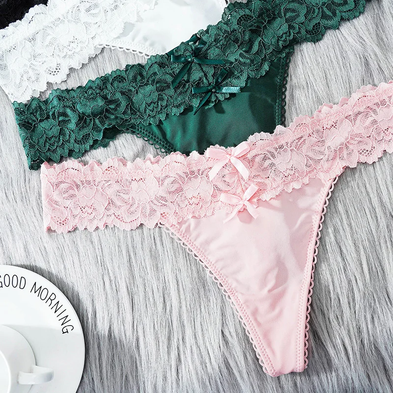 Women Sexy Lace Panties Low-waist Thong Female Underwear Hollow Cross Strappy G-String Breathable Lingerie Embroidery Intimates