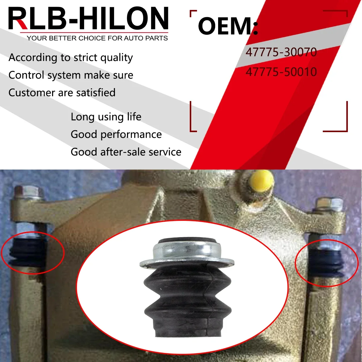 Bellow Brake Caliper Guide for TOYOTA (AVENSIS/COROLLA/RAV 4) LEXUS (IS/GS/LS) 47775-30070 47775 30070 4Pcs