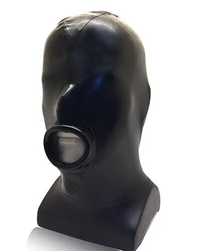 

100% Pure Latex Rubber Black Hood Cosplay Masquerade Headgear 0.4mm S-XXL