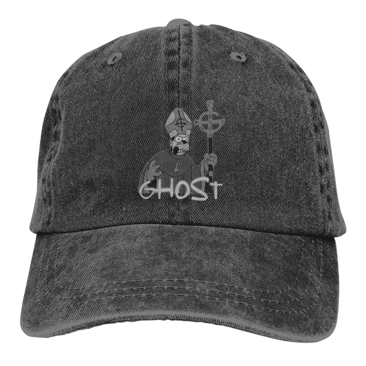 

Washed Men's Baseball Cap Papa Trucker Snapback Caps Dad Hat Ghost Band Golf Hats