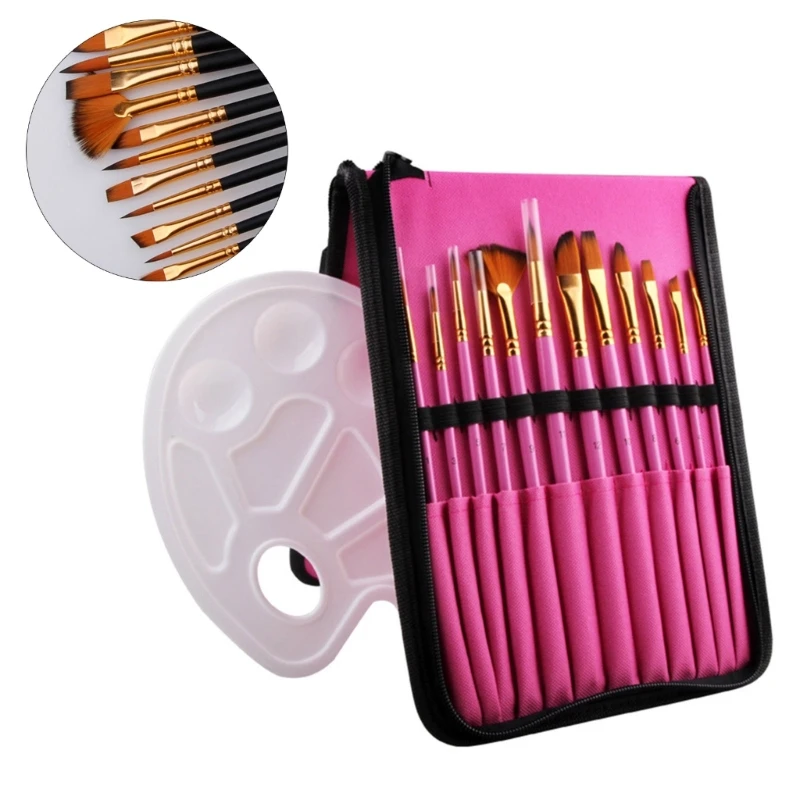 

Q1JB 13x/набор художественных кистей для рисования, акриловая акварельная кисть с палитрой красок