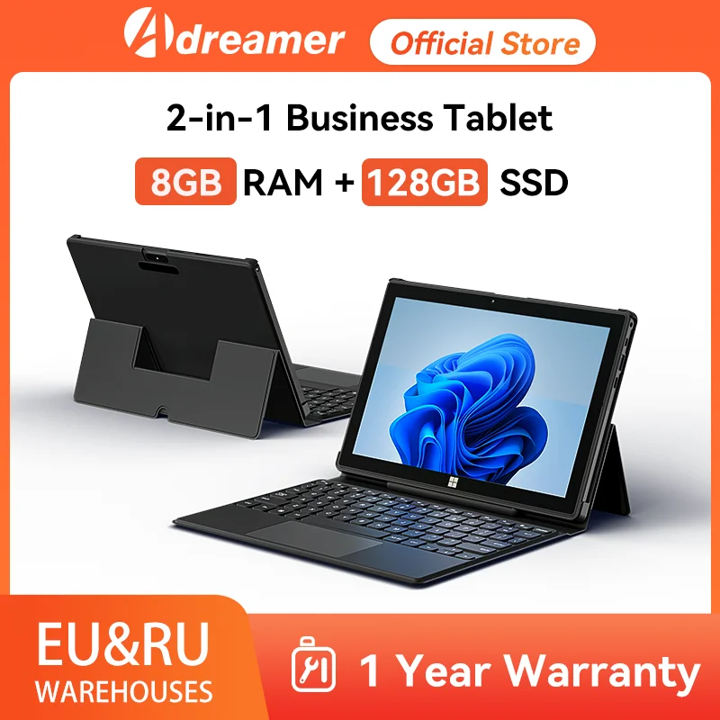 11.6” Windows Laptop, 6+128GB Windows 10 Home Tablet PC, 2 in 1 Laptop with  Touchscreen, 1920x1080 FHD Large Screen Tablet Computer Comes with a