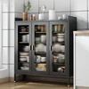 Modern Metal Kitchen Cabinet with Door Household Dust-proof Kitchen Cabinets Multi-functional Small Appliance Storage Cabinet 4