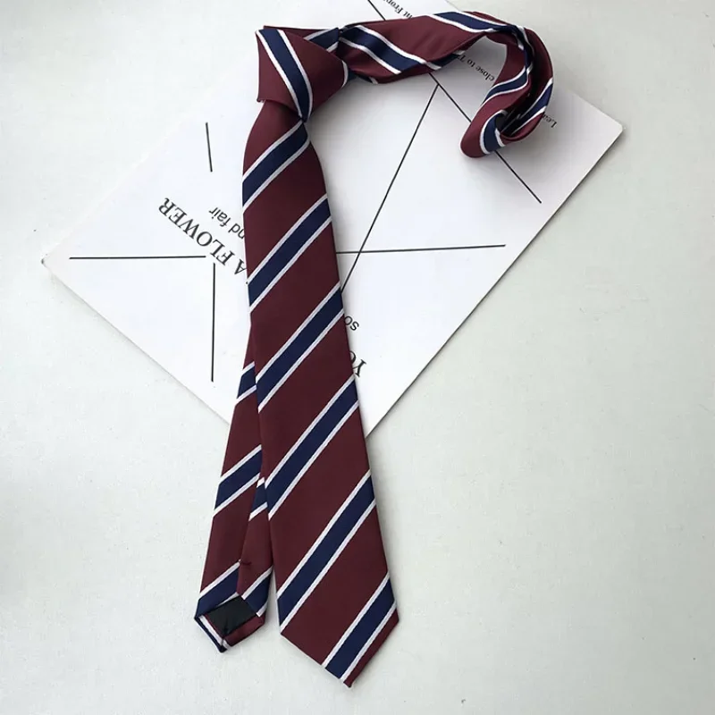Japanese JK Tie Female Clothes Accessories Decorate Student Uniform Bow Tie Hand College Style Red Striped Ties for Girls