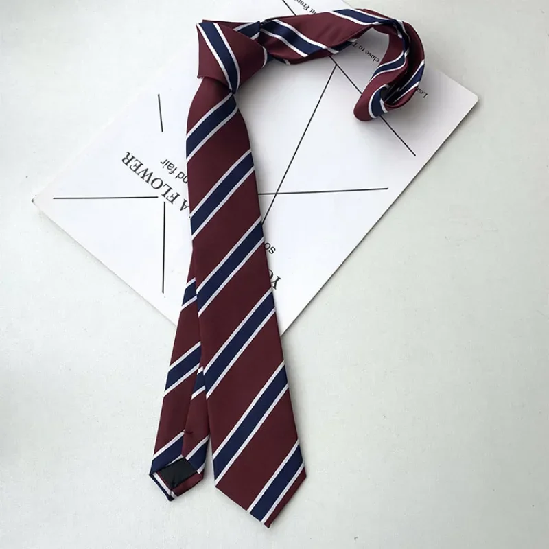 Bow Ties Japanese JK Tie Female Clothes Accessories Student Uniform Red Striped Ties for Girls