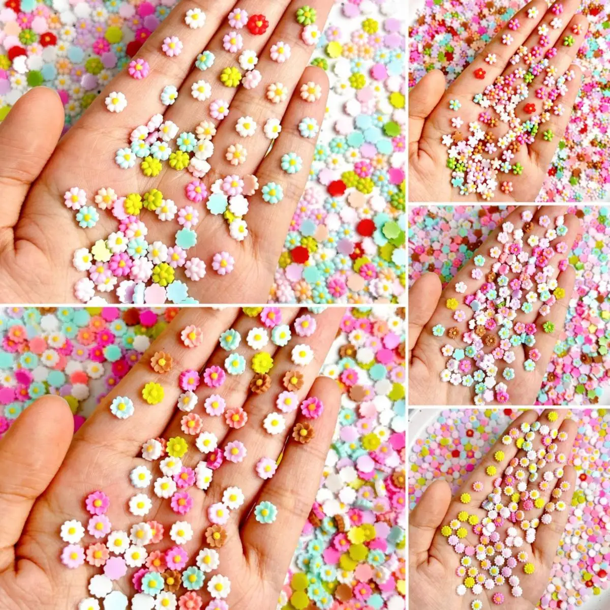 도파민 야광 꽃 시리즈 네일 참, 3D 송진 벚꽃 해바라기 네일 아트 장식, DI..