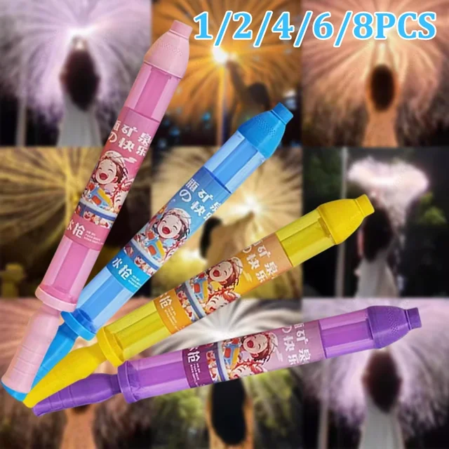 Pistolas De Agua Tipo Fuegos Artificiales - Pack De 4 Unidades, 27 Cm, Bomba De Presión Manual, Ideal Para Piscina, Playa Y Jardín