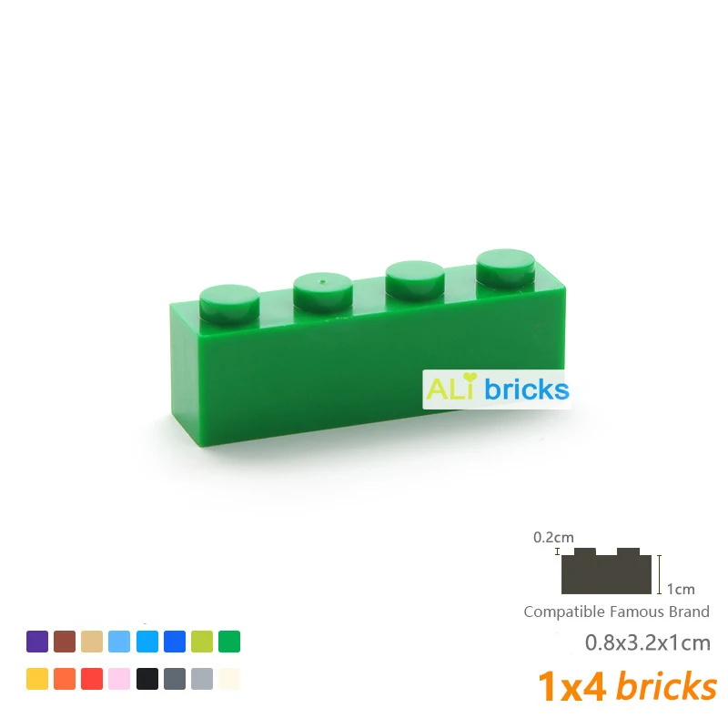 60PCS 대량 빌딩 블록 두꺼운 피규어 벽돌 1x4 도트 교육 크리 에이 티브 크기 어린이를위한 브랜드 장난감과 호환 가능 3010