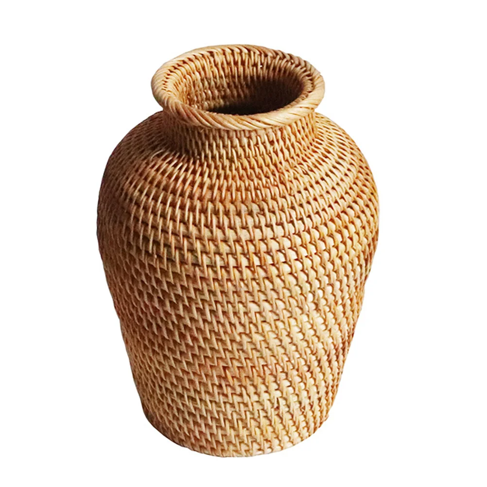 

Dried Flower Vases Dried Branches Pot Floral Arrangement Vase Wicker Decorative Vase Vintage Hand- Woven Vase Indoor Plant Pot