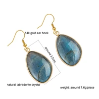 Labradorite Stone Earrings for Women Natural Stone Charm Dangle Earrings for Girls Jewelry for Birthday Party Gift DropShipping 2