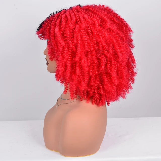 Colour Contrast Synthetic Curly Wigs With Bangs 33