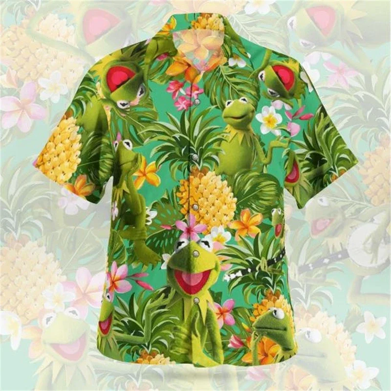 Men's Casual Shirts Parrot 3d Print Shirts Men Fashion Hawaiian Shirt Beach Blouses Short Sleeve Blouse Vocation Lapel Shirt Boy 2