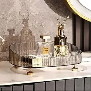 Description Picture 3 of itemLarge Capacity Perfume Dresser Transparent Desktop Storage Box Bathroom Makeup Tray Lotion Bottle Cosmetics Skin Care Products
