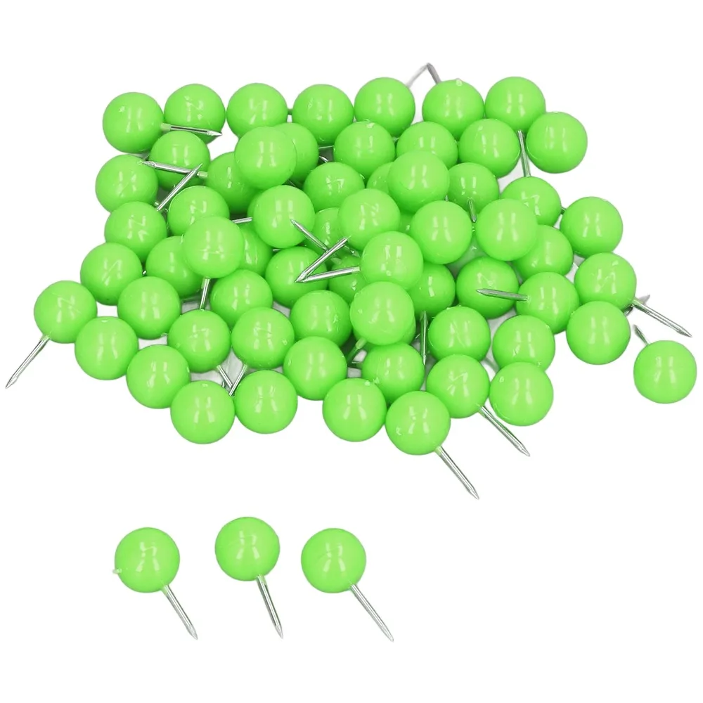 100Pcs 사무실 액세서리 캔디 컬러 푸시 핀 라운드 헤드 플라스틱 케이스 압정 9.5*20mm 장 압정 지도 포지셔닝