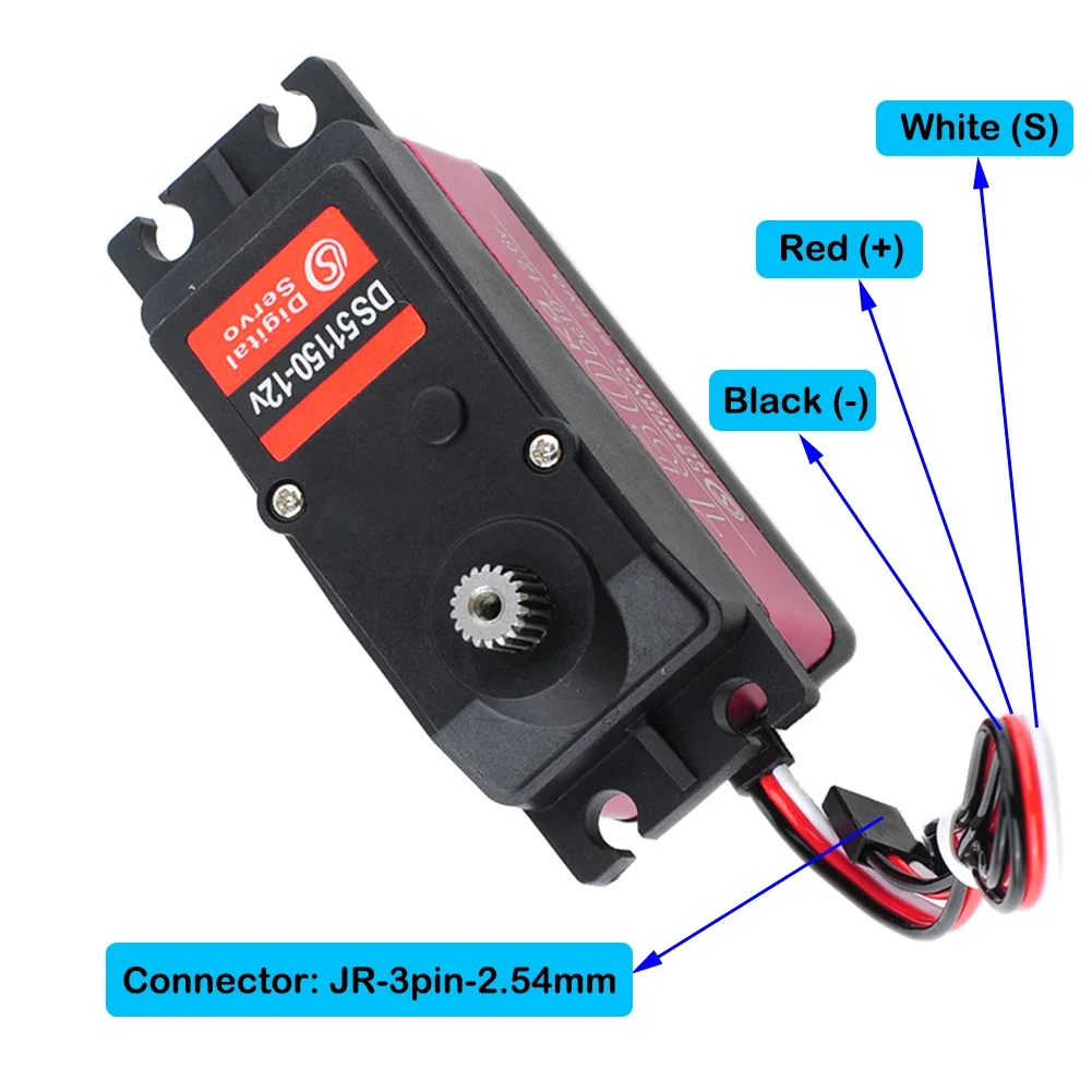 RC Servo RCmall 4Sets 150KG 12V DS51150 Digital Servo 180/270 Degree IP66 with 18T Servo Arm Full Metal Gear Motor for RC Car Robot