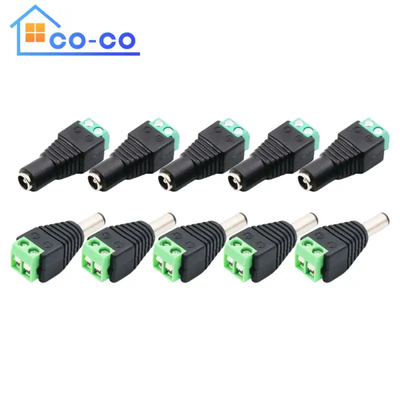 

10 шт. 5,5 мм X 2,1 мм 5,5 мм X 2,5 мм Женский штекер Адаптер питания постоянного тока для одноцветной светодиодной ленты 5050 3528 5060 и камер видеонаблюдения