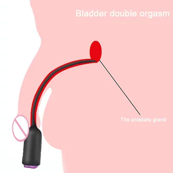Male Penis Ejaculation Delay Toy Prostate Vibrator Urethral Catheter Male Masturbation Sex Toys Penis Plug Urethral Dilator 2