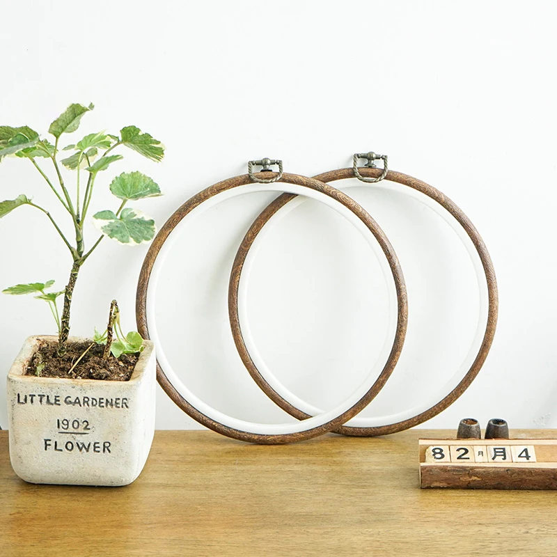 Sewing Round Wooden Color Embroidery Frame Plastic Embroidery Hoop Ring