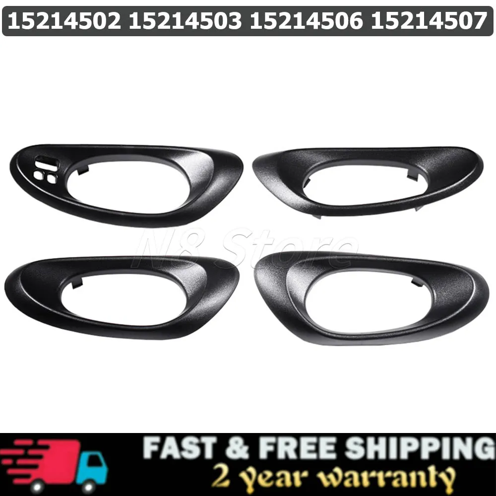 

15214502 4Pcs Inside Front Rear Door Handle Bezels Trim Black/Gery 15214506 15214507 For Chevy Trailblazer 2002-2009 15214503