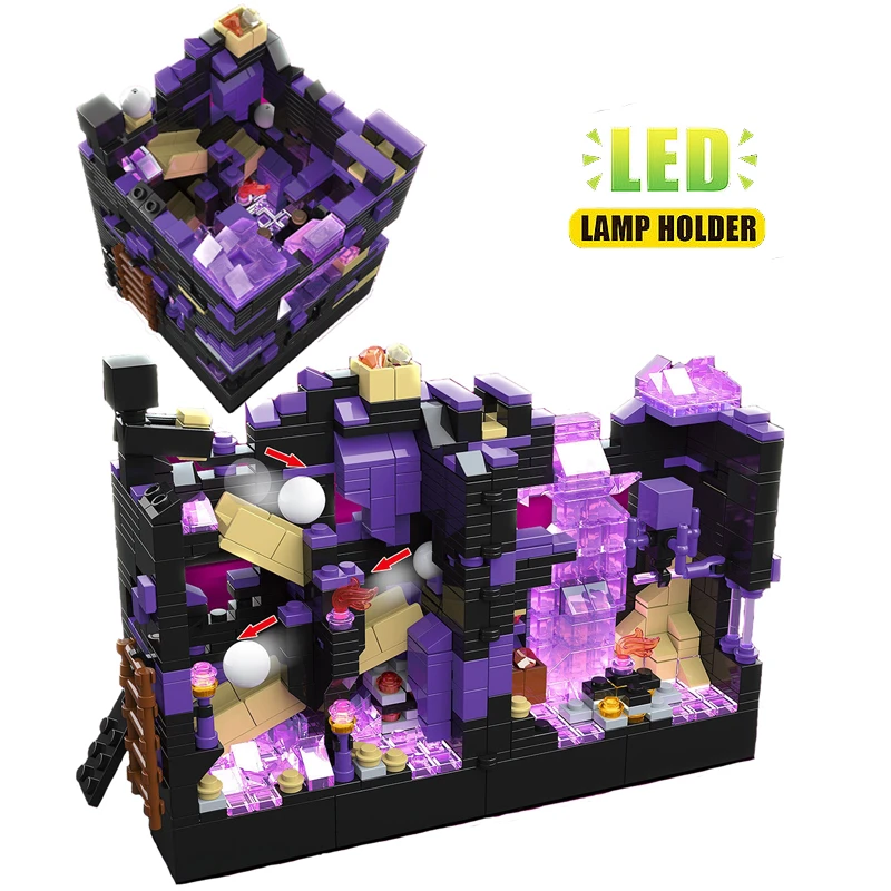 

Blaze Bridge Nether Building Blocks Underwaters Seabeds Citys Fortress Corals Set Mine Cave Bricks Toys Gift for Children Kids