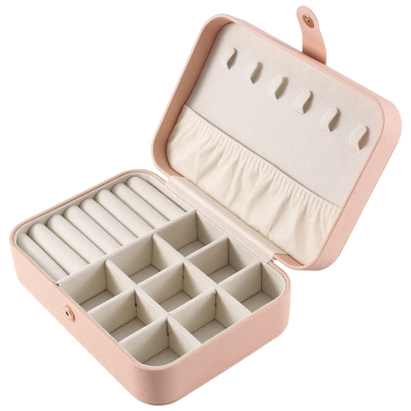 

Travel Jewelry Box PU Leather Small Jewelry Organizer For Women Girls Portable Mini Travel Case Display Storage Holder