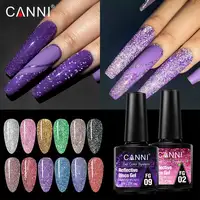 Canni Reflective Gel Bright Effect Party Shining Rainbow Cat Eye Nail Gel Polish 7.3ml Semi Permanent Glitter Laser Nail Lacquer 1